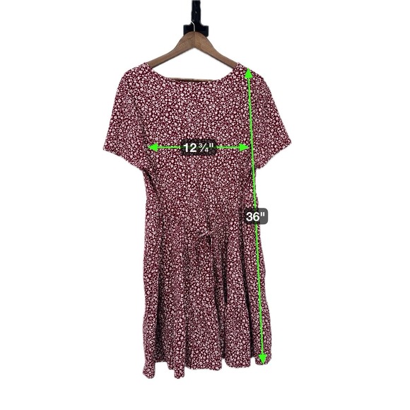 Y2K‎ Sundress Vintage Wrap Summer Dress ditzy Floral Red  tie back babydoll 1X - Picture 13 of 13